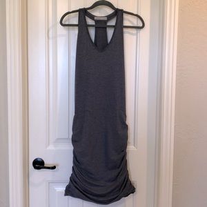 Athleta ruched racerback gray dress size Small
